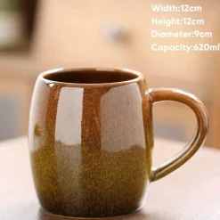 Plates u0026 More Küche & Esszimmer-Porzellantasse mit großem Fassungsvermögen – Keramiktasse für Kaffee und Tee fürs Büro