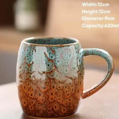 Plates u0026 More Küche & Esszimmer-Porzellantasse mit großem Fassungsvermögen – Keramiktasse für Kaffee und Tee fürs Büro