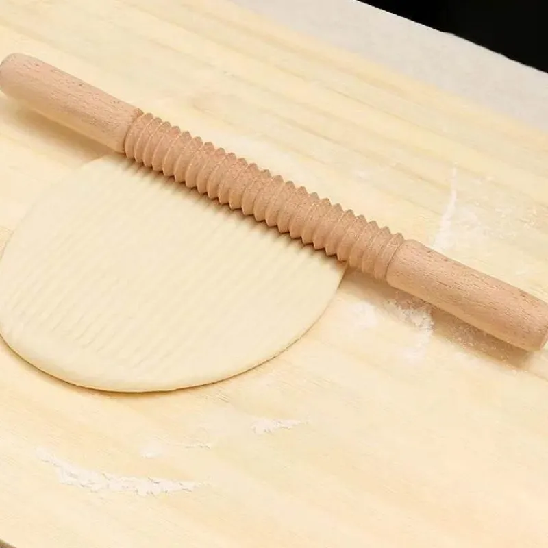 Tom Küche & Esszimmer-Präge-Nudelholz für wunderschön dekoriertes Gebäck, Backwerkzeug aus Holz
