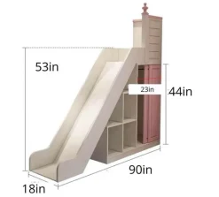 Kinder Cozy Living Kinderzimmermöbel|Möbel-Prinzessinnen-Schloss-Etagenbett – Märchenhafte Kindermöbel
