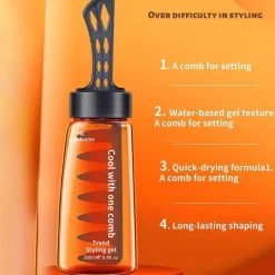 PureGlow Männerpflege|Frauenpflege-Professioneller Haarstyling-Gelkamm – Styling-Tool für einfaches Auftragen