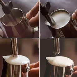 Tom Küche & Esszimmer-Professioneller Milchaufschäumkrug aus Edelstahl für Lattes und Cappuccinos