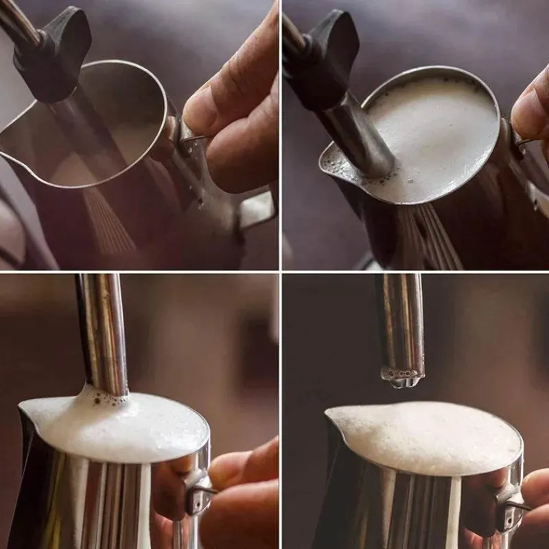 Tom Küche & Esszimmer-Professioneller Milchaufschäumkrug aus Edelstahl für Lattes und Cappuccinos