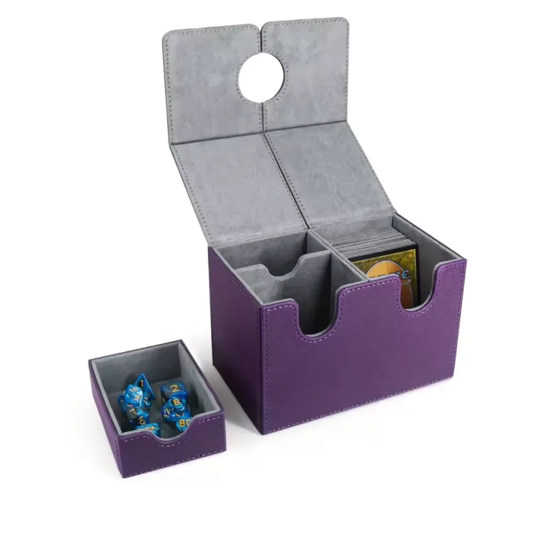 Tabletop Artistry Spielzeug & Spiele-PU Leather Card Deck Box with Dice Tray – Holds 200+ Sleeved Cards