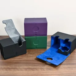 Tabletop Artistry Spielzeug & Spiele-PU Leather Card Deck Box with Dice Tray – Holds 200+ Sleeved Cards