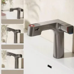 The Blissful Bath Badezimmer-Pull-Out Kitchen Faucet - Elegant Digital Design for Clean Water