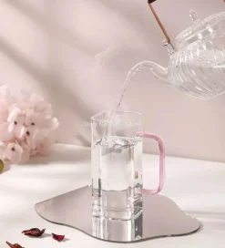 Plates u0026 More Küche & Esszimmer-Quadratischer Glasbecher – 400 ml, mikrowellengeeignet, Kaffee- und Bierbecher