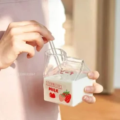 Plates u0026 More Küche & Esszimmer-Quadratischer Milchbecher aus Glas, 250 ml, mikrowellengeeignet, Geschirr für die Küche im japanischen Stil