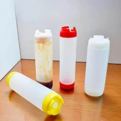 Tom Küche & Esszimmer-Quetschflasche mit Doppelkopf - Ketchup- und Dressing-Spender