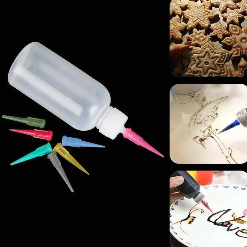 Tom Küche & Esszimmer-Quetschflaschen-Set zum Kuchendekorieren – 50 ml mit Düsen