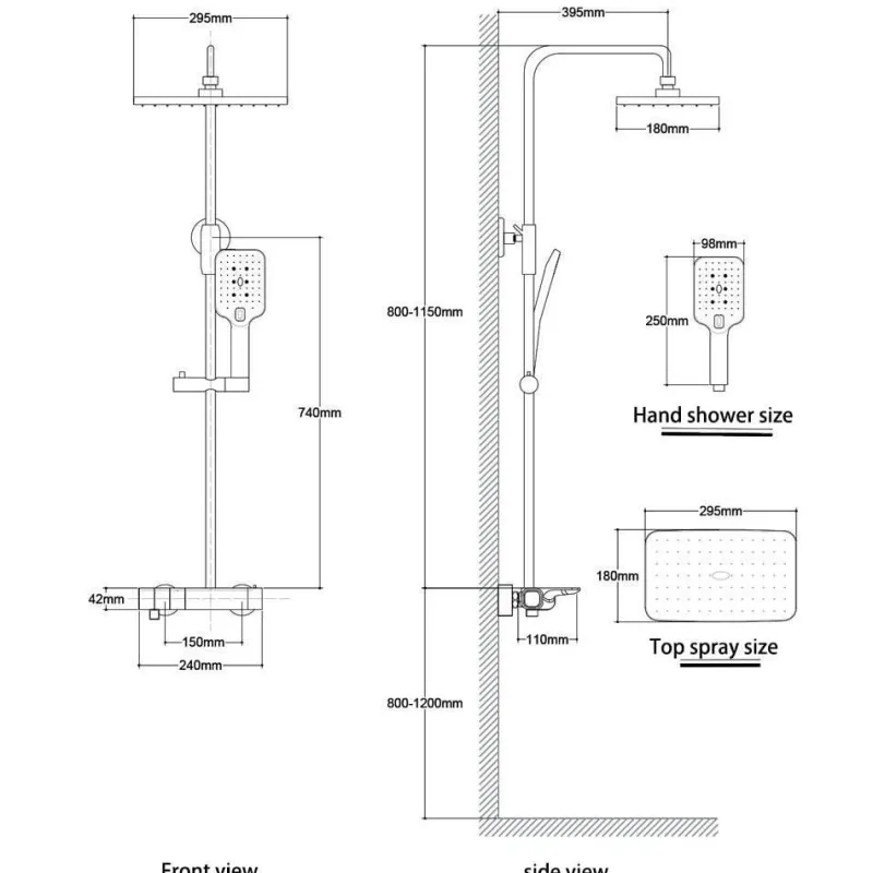 The Blissful Bath Badezimmer-Rainfall Shower Set - Stylish Bathroom Fixture