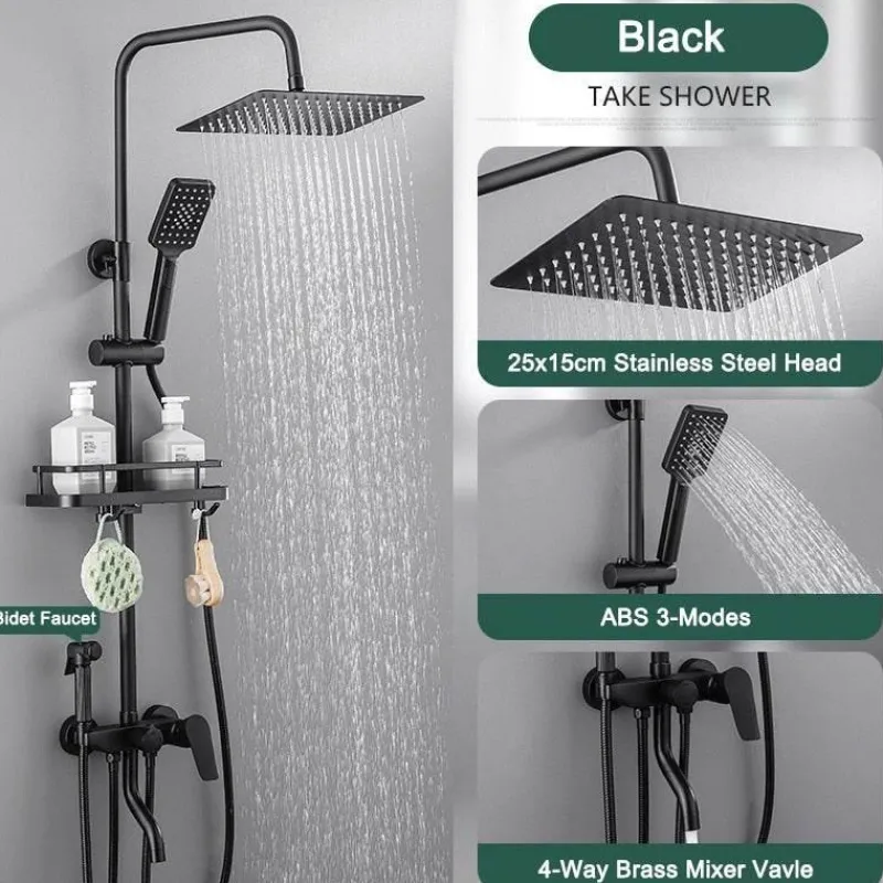The Blissful Bath Badezimmer-Rainfall Shower Set - Stylish Bathroom Fixture