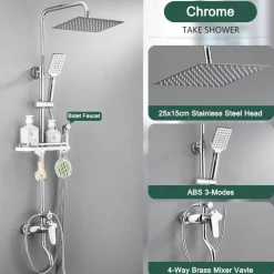 The Blissful Bath Badezimmer-Rainfall Shower Set - Stylish Bathroom Fixture
