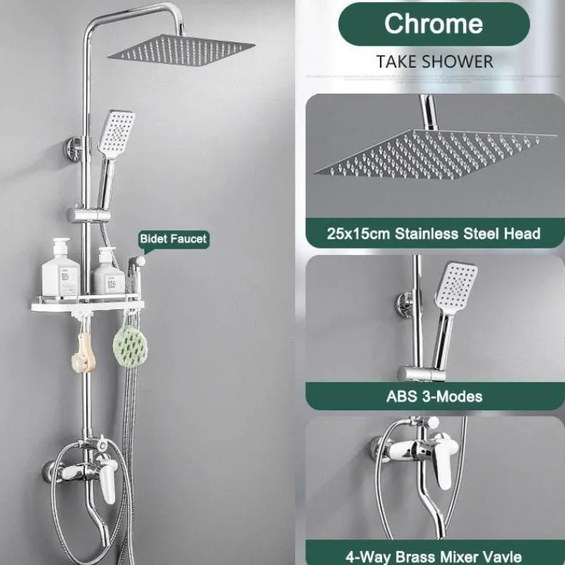 The Blissful Bath Badezimmer-Rainfall Shower Set - Stylish Bathroom Fixture