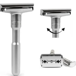 PureGlow Männerpflege|Körperpflege-Rasierhobel aus Titan – Rasierklinge für Herren