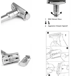PureGlow Männerpflege|Körperpflege-Rasierhobel aus Titan – Rasierklinge für Herren