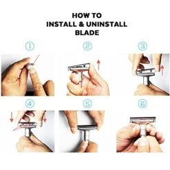 PureGlow Männerpflege|Körperpflege-Rasierhobel aus Titan – Rasierklinge für Herren