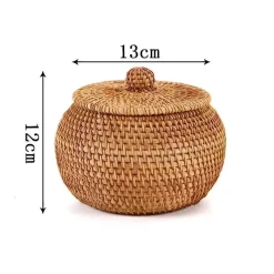 Feast u0026 Flair Küche & Esszimmer-Rattan-Aufbewahrungsbox – Snack-Organizer für die Küche mit Deckel