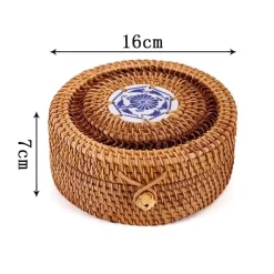 Feast u0026 Flair Küche & Esszimmer-Rattan-Aufbewahrungsbox – Snack-Organizer für die Küche mit Deckel