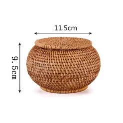 Feast u0026 Flair Küche & Esszimmer-Rattan-Aufbewahrungsbox – Snack-Organizer für die Küche mit Deckel