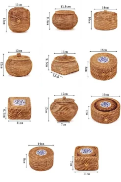 Feast u0026 Flair Küche & Esszimmer-Rattan-Aufbewahrungsbox – Snack-Organizer für die Küche mit Deckel