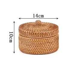 Feast u0026 Flair Küche & Esszimmer-Rattan-Aufbewahrungsbox – Snack-Organizer für die Küche mit Deckel