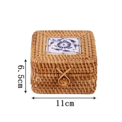 Feast u0026 Flair Küche & Esszimmer-Rattan-Aufbewahrungsbox – Snack-Organizer für die Küche mit Deckel