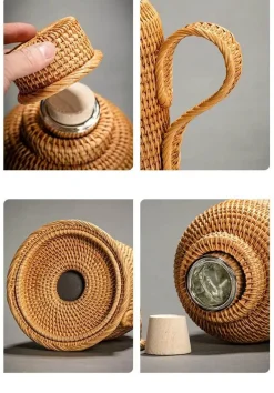 Feast u0026 Flair Küche & Esszimmer-Rattan-Isolierflasche – 1 l Kaffee- und Teekanne