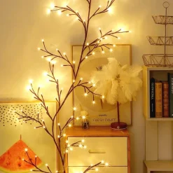 Bright Accents Beleuchtung-Rattan-Lichterketten – Dekorative Zweig-Lichterkette