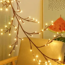 Bright Accents Beleuchtung-Rattan-Lichterketten – Dekorative Zweig-Lichterkette