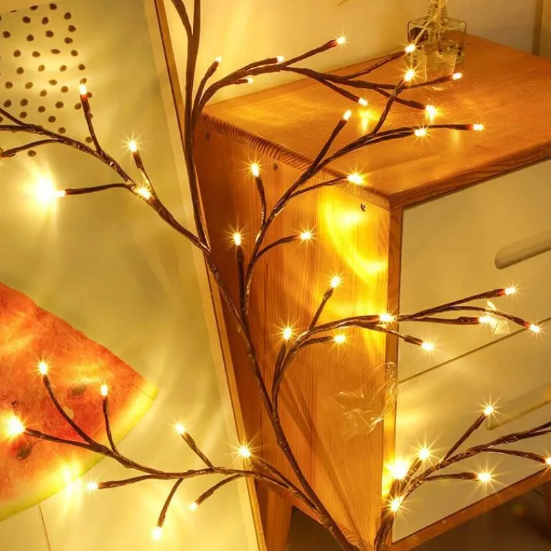 Bright Accents Beleuchtung-Rattan-Lichterketten – Dekorative Zweig-Lichterkette