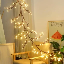 Bright Accents Beleuchtung-Rattan-Lichterketten – Dekorative Zweig-Lichterkette