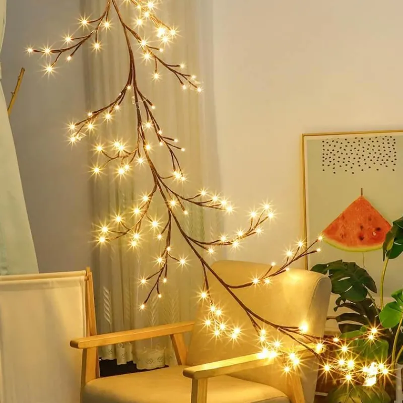 Bright Accents Beleuchtung-Rattan-Lichterketten – Dekorative Zweig-Lichterkette