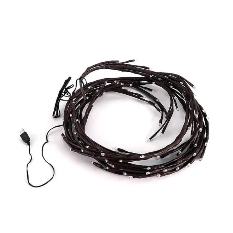 Bright Accents Beleuchtung-Rattan-Lichterketten – Dekorative Zweig-Lichterkette