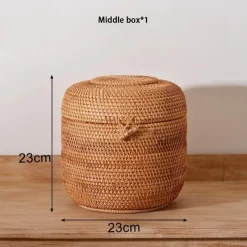 Feast u0026 Flair Küche & Esszimmer-Rattan-Tee-Aufbewahrungsbox - Puer-Grünteedose für Gongfu-Set