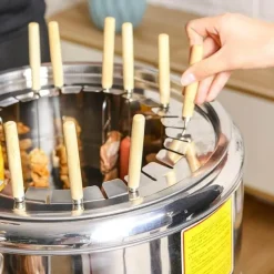 The Decor Haven Camping-Werkzeuge|Outdoor-Artikel-Rauchfreier Edelstahl-BBQ-Grill – Tragbare Camping-Lösung