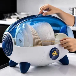 The Decor Haven Küche & Esszimmer-Raumschiff-Geschirrtrockner-Organizer – Kreative Aufbewahrungslösung für die Küche