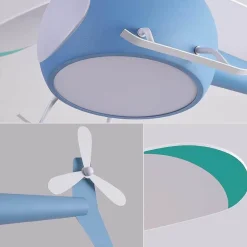 The Decor Haven Beleuchtung-RC Hubschrauber Deckenleuchte - Kinder Traumhafte Ventilatorlampe
