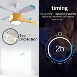 The Decor Haven Beleuchtung-RC Hubschrauber Deckenleuchte - Kinder Traumhafte Ventilatorlampe