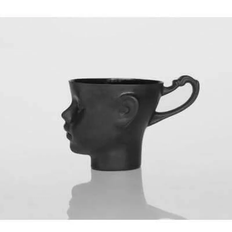 The Decor Haven Küche & Esszimmer-Realistische Keramik-Gesichtsbecher – Elegantes Kaffeetassen-Set