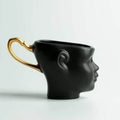 The Decor Haven Küche & Esszimmer-Realistische Keramik-Gesichtsbecher – Elegantes Kaffeetassen-Set