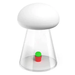 Comfort u0026 Style Beleuchtung-Rechargeable Cactus Mushroom Night Lamp - Stylish White LED Decor