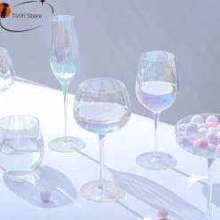 Plates u0026 More Küche & Esszimmer-Regenbogen-Rotweinglas-Set – Bunte Cocktailkelche für die Hausbar