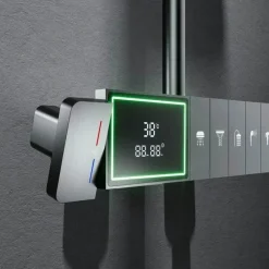 The Blissful Bath Badezimmer-Regenduschen-Set – Elegante Klaviertastensteuerung