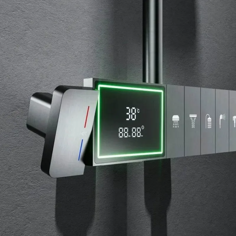 The Blissful Bath Badezimmer-Regenduschen-Set – Elegante Klaviertastensteuerung