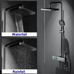 The Blissful Bath Badezimmer-Regenduschen-Set – Elegante Klaviertastensteuerung