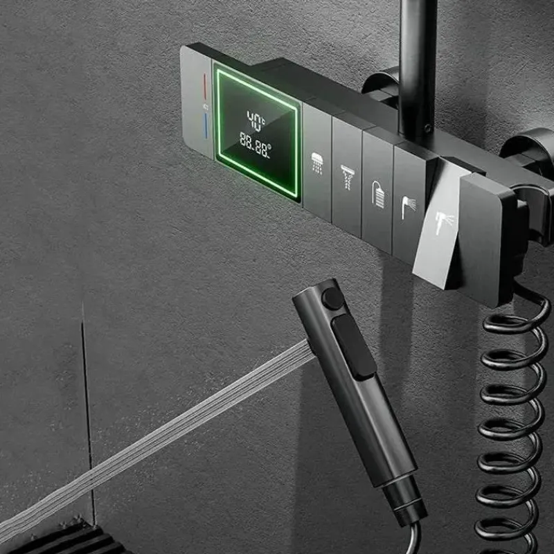 The Blissful Bath Badezimmer-Regenduschen-Set – Elegante Klaviertastensteuerung