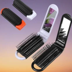 PureGlow Frauenpflege|Körperpflege-Reise-Haarbürstenspiegel - Tragbares, faltbares Accessoire