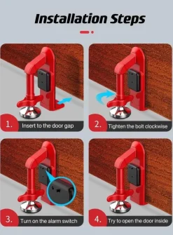 Trail u0026 Beyond Camping Im Freien|Gadgets Für Zuhause-Reise-Türstopper-Alarm gegen Diebstahl – robustes Sicherheitsgerät aus Metall