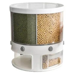 Space Savvy Küche & Esszimmer-Reisspender - Rotierender Vorratsbehälter mit 6 Fächern